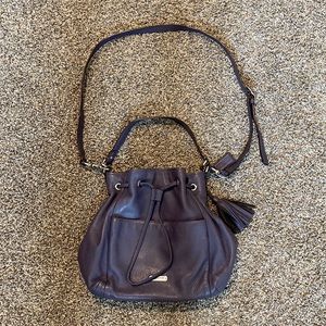 Coach Gray Avery Pebbled Leather Drawstring Hobo Bag